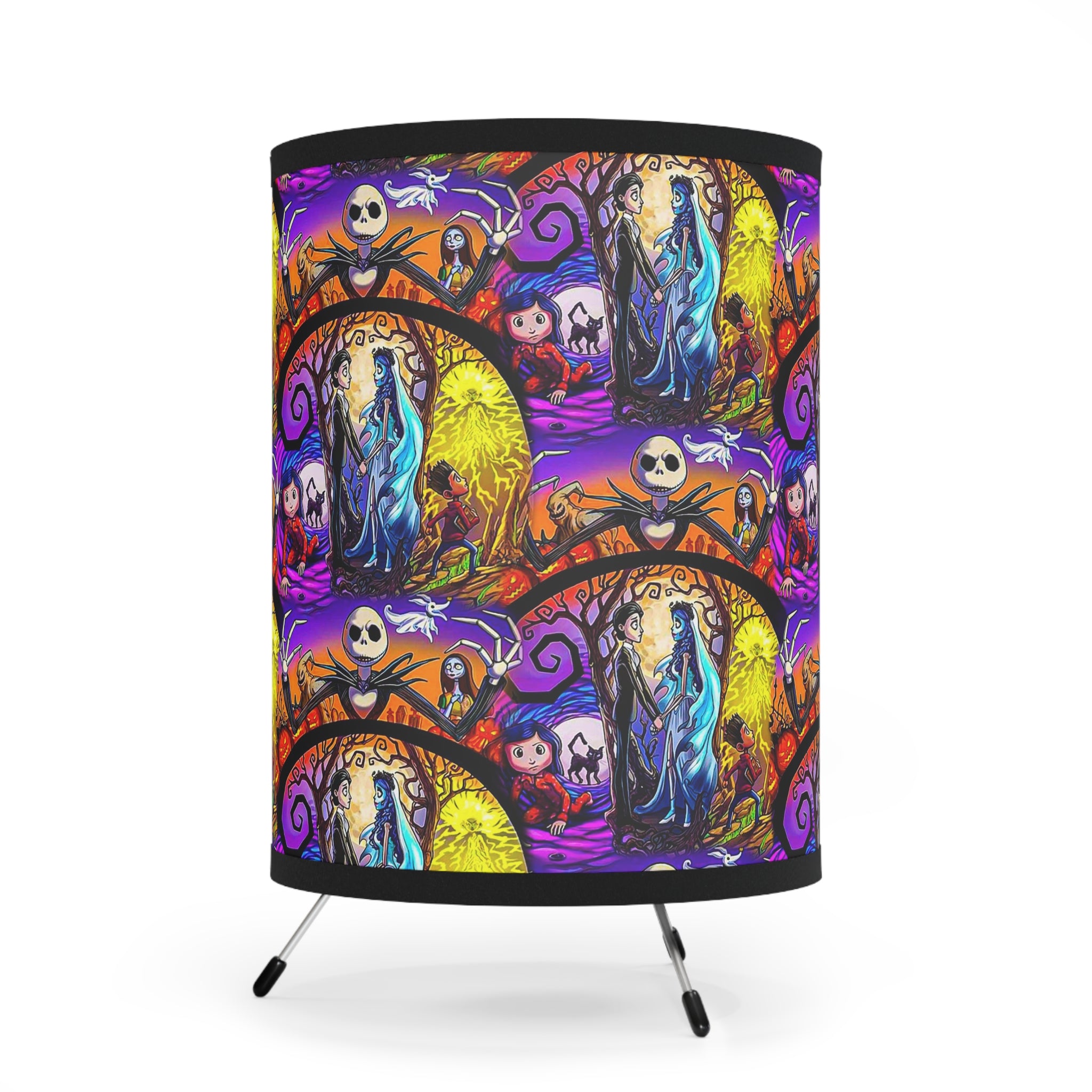 Nightmare Before Christmas- Tripod Lamp with High-Res Printed Shade, US\CA plug - Creations by Chris and Carlos